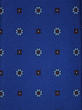 ESTELLA Blu English Printed Silk 3 fold Necktie